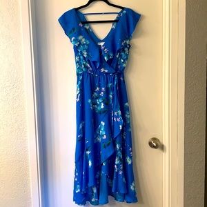 Floral High-Low Wrap Dress